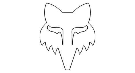 Stickers fox head die cut 6.4 cm blanc