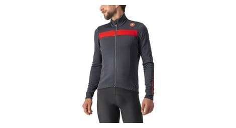 Maillot castelli puro 3 fz gris oscuro / rojo reflejo