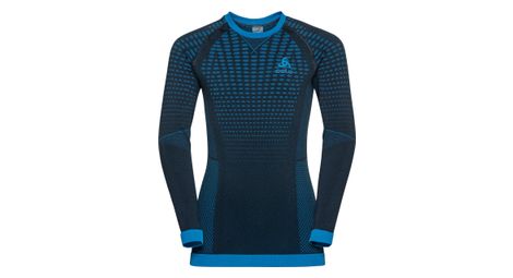 Maillot manches longues odlo performance warm bleu enfant