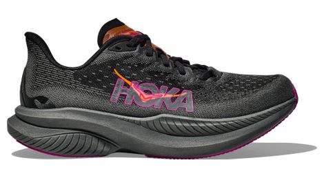 Chaussures running hoka mach 6 noir/rose/orange femme