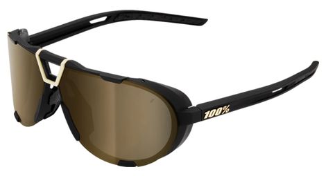 100% westcraft soft tact schwarze sonnenbrille - gold verspiegelte gläser