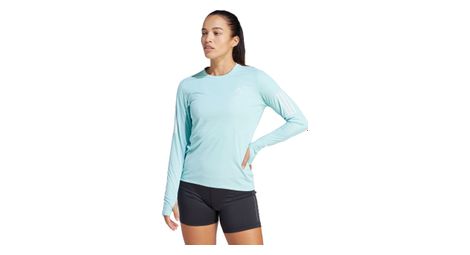 Camiseta de manga larga adidas performance own the run azul, mujer