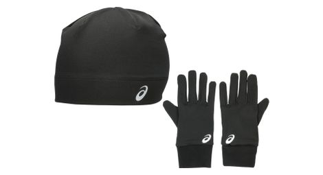 Mütze + Handschuhe Asics Winter Pack Schwarz