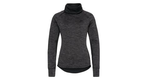 Pull 1/2 zip femme odlo berra noir gris 