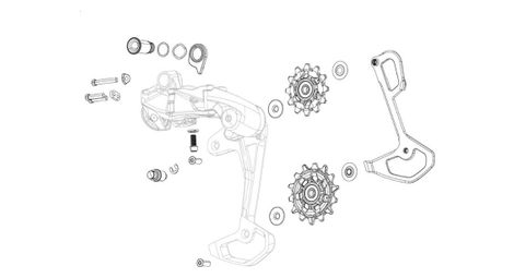 Kit de fixation dérailleur sram x0/gx t-type eagle axs