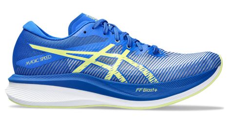 Asics magic speed 3 laufschuhe blau gelb herren 46