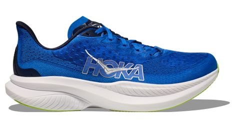 Chaussures running hoka mach 6 large 2e bleu/blanc homme