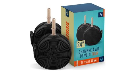 Alphatrail chambre à air vélo 24  – lot de 2, valve av
