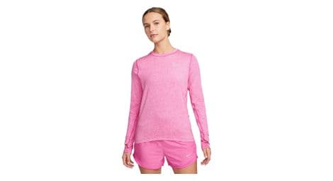 Camiseta de manga larga nike dri-fit element rosa para mujer