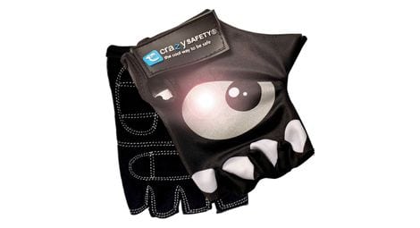 Gants vélo enfant | noir | crazy safety | yeux réfléchissants