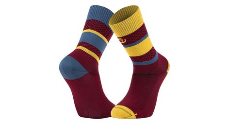 Chaussettes de running bv sport light run ibiza bordeaux/jaune