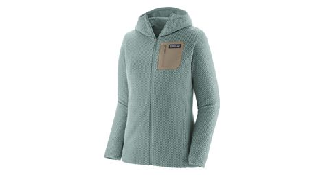 Sudadera con capucha y cremallera completa patagonia r1 air azul para mujer