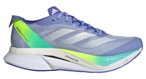 Chaussures running adidas adizero boston 12 bleu/vert femme