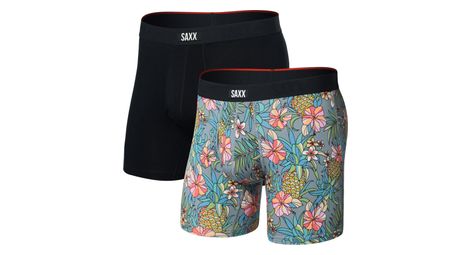 Boxer Saxx Vibe Xtra Soft Comfort Brief Fly Uomo Multicolore/Nero (Confezione da 2)