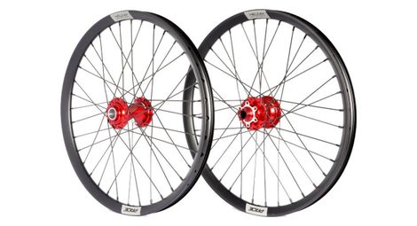 Paire de Roues Alu Disque Helium Pride Control V2 20/15mm Rouge