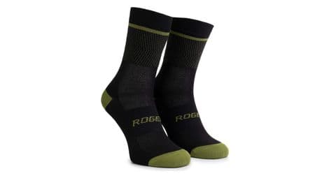 Chaussettes velo rogelli hero ii - homme - vert/noir