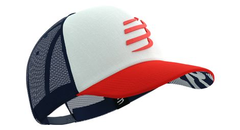 Casquette compressport trucker bleu/blanc/rouge