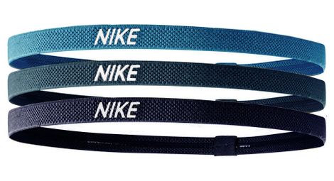 Mini bandeaux tete x3 unisexe nike elastic headbands 2 0 bleu