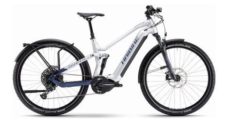 Haibike adventr fs 9 elektrische volledig geveerde mtb sram nx/sx eagle 12s 720 wh 29'' zilver donkerblauw 2023