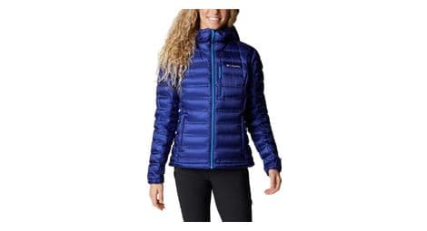 Columbia pebble peak down hooded jacket blue women's l