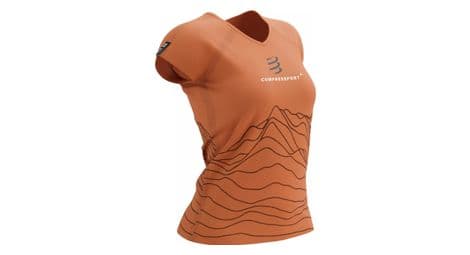 Camiseta compressport training ss mujer naranja trail capsule 2023