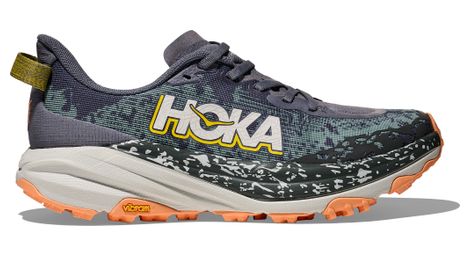 hoka speedgoat 6 grey green orange women s trail shoes