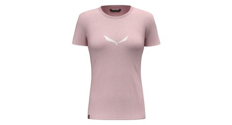Damen Kurzarm T-Shirt Salewa Solidlogo Pink