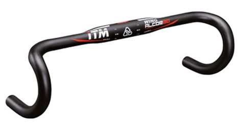 Cintre route itm alcor wing alu profil aile noir 31,8 l 44 exterieur 295g deco rouge-blanc