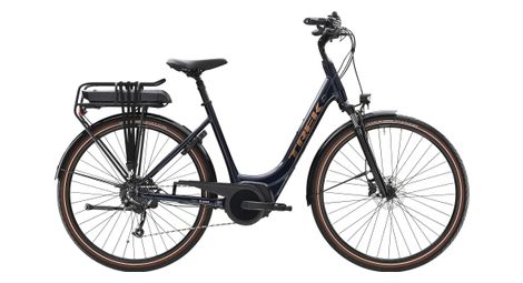 Vélo de ville électrique trek verve+ 2 lowstep shimano acera/altus 9v 300 wh bleu foncé 2022