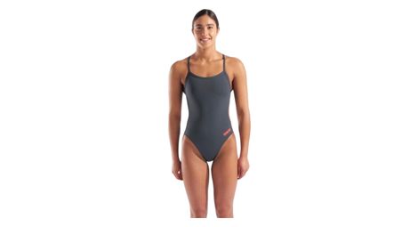 Maillot de bain arena team dos challenge gris/corail femme