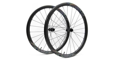 Paire de roues evoride evogravel – holographique - 700c disque - 1390gr - 12x100 / 12x142 – sram xdr - centerlock – 2026