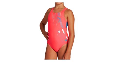 Maillot de bain rose fluo/bleu fille arena pro back