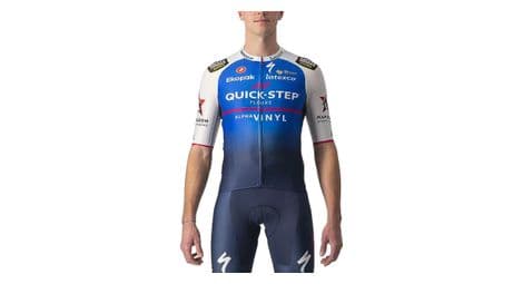 Maillot manches courtes castelli aero race 6.1 quick step 2022 bleu / blanc