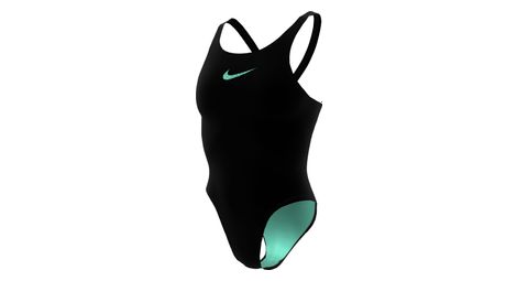 Costume da bagno Nike Swim Logo Graphic Pebble Fastback nero da donna