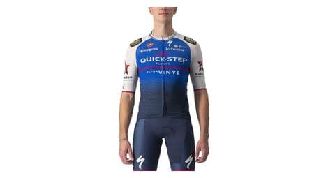 Maillot manches courtes castelli climber s 3 1 quick step 2022 bleu blanc