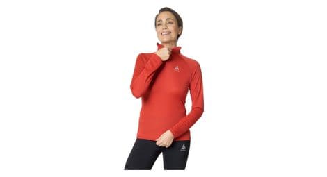 Maillot manches longues 1/2 zip odlo essential femme rouge