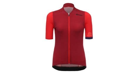 Maillot manches courtes femme santini genio rouge