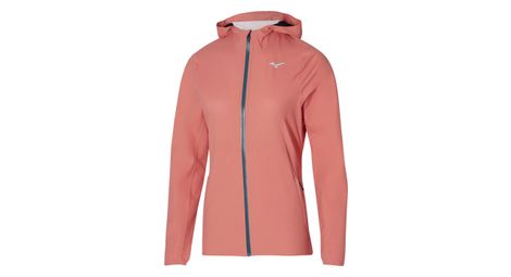 Chaqueta impermeable mizuno trail mujer 20k coral