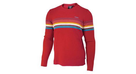 Pull en laine ivanhoe retro-col rond ample chili red-rouge