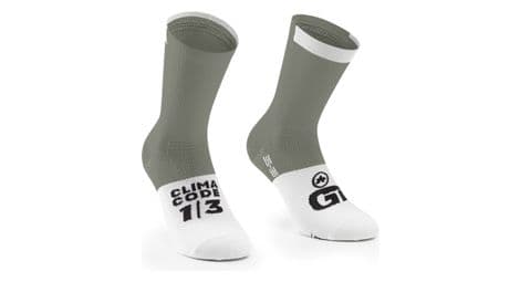 Assos gt c2 unisex sokken lichtgroen/wit
