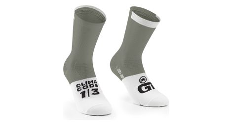 Assos gt c2 unisex calzini verde chiaro/bianco 43-46