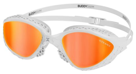 Buddyswim ozeanx swim goggles white orange mirror