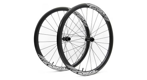 Paire de roues evoride evogravel     blanc   700c disque   1390gr   12x100   12x142     sram xdr   centerlock     2022