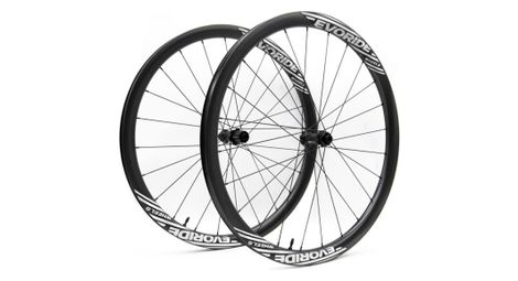 Paire de roues evoride evogravel – blanc - 700c disque - 1390gr - 12x100 / 12x142 – sram xdr - centerlock – 2026