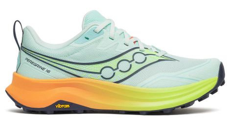 saucony peregrine 16 women s trail shoes blue orange yellow