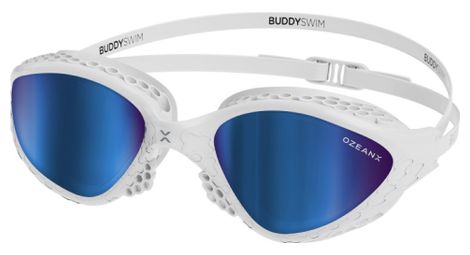 BuddySwim OzeanX Schwimmbrille Weiß/Blau Mirror