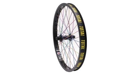 Roue avant total techfire black/black / rainbow spokes