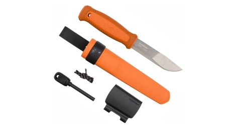 Couteau de survie mora kit kansbol orange brûlé avec gaine en polymère-orange