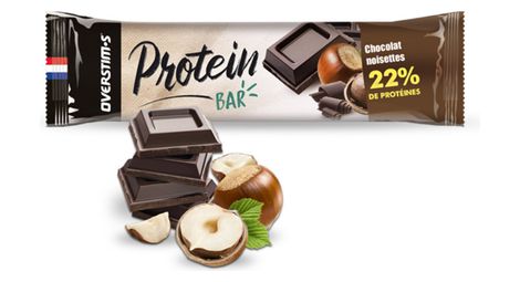 Barre protéinée overstims protein'bar chocolat/noisettes - 40g