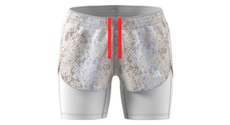 Short 2-en-1 adidas running fast blanc femme